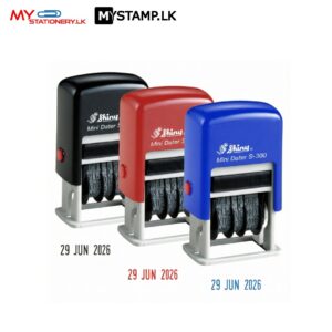 Shiny S-300 Self-Inking Rubber Date Stamp – Compact Mini Dater with Re-Inkable Pad
